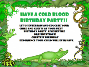 Reptile Adventure Birthday Parties