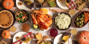 thanksgiving dinners full meal on table