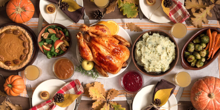 thanksgiving dinners full meal on table
