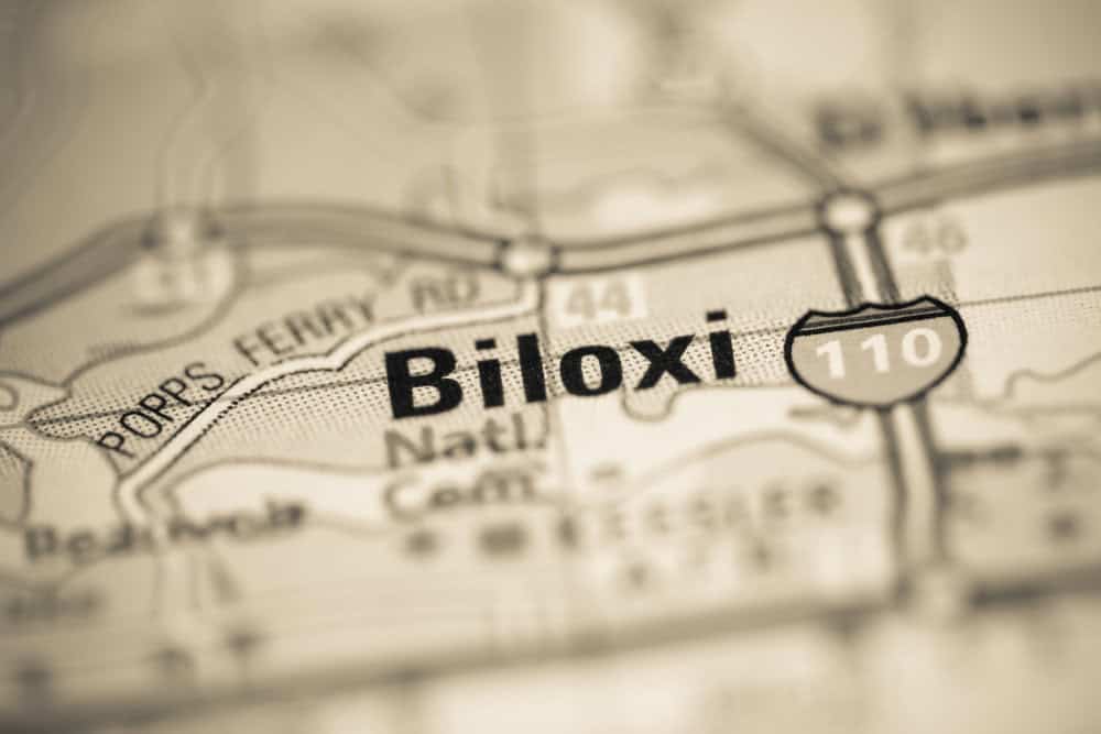 biloxi on a map of the united states of america