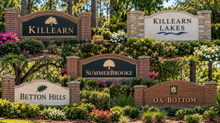 Best neighborhoods in Tallahassee including Killearn, Killearn Lakes, SummerBrooke, Betton Hills and Ox Bottom