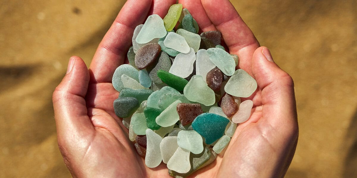 sea glass in hand
