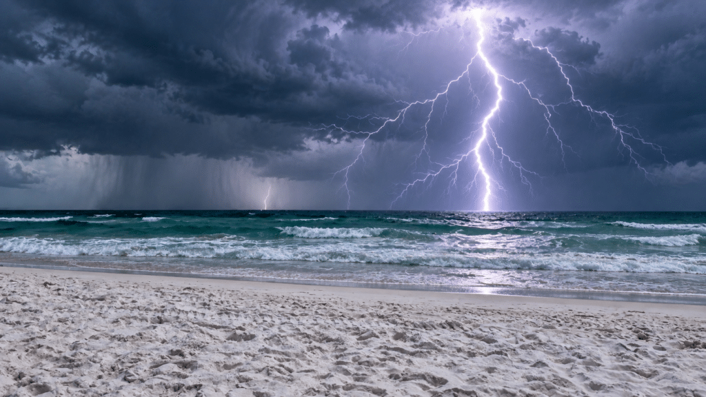 lightning FL beach